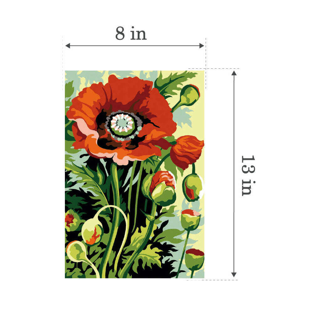 Needlepoint canvas for halfstitch without yarn Poppy SEU928.338 Seg De Paris Printed Tapestry Canvas