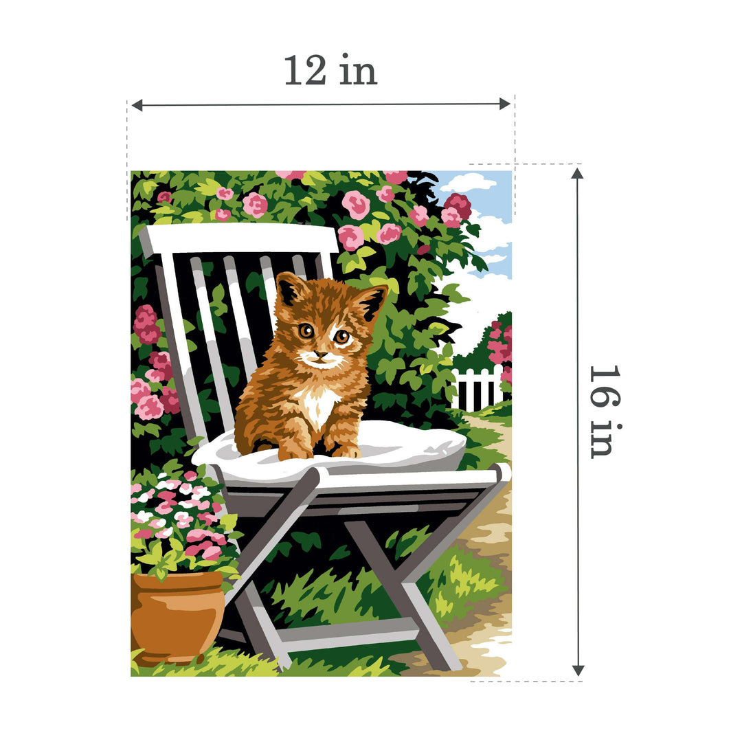Needlepoint canvas for halfstitch without yarn Rest in the Garden SE926.366 Seg De Paris Printed Tapestry Canvas