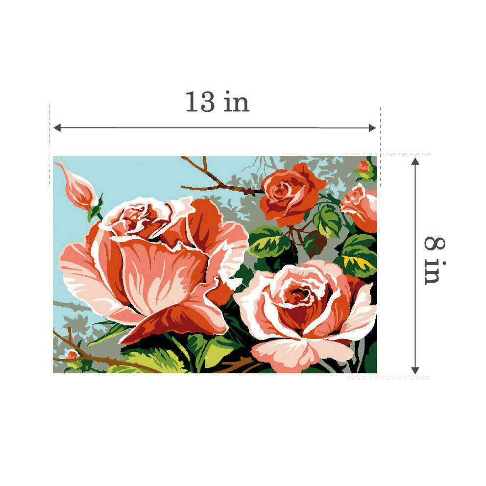 Needlepoint canvas for halfstitch without yarn Roses SEU928.339 Seg De Paris Printed Tapestry Canvas