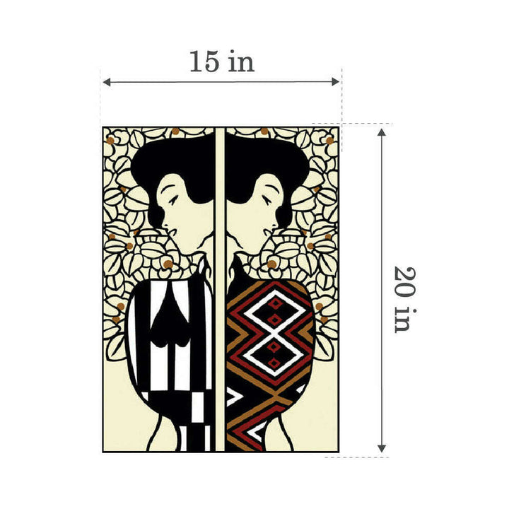 Needlepoint canvas for halfstitch without yarn Silhouette Of Klimt SE929.570 Seg De Paris Printed Tapestry Canvas