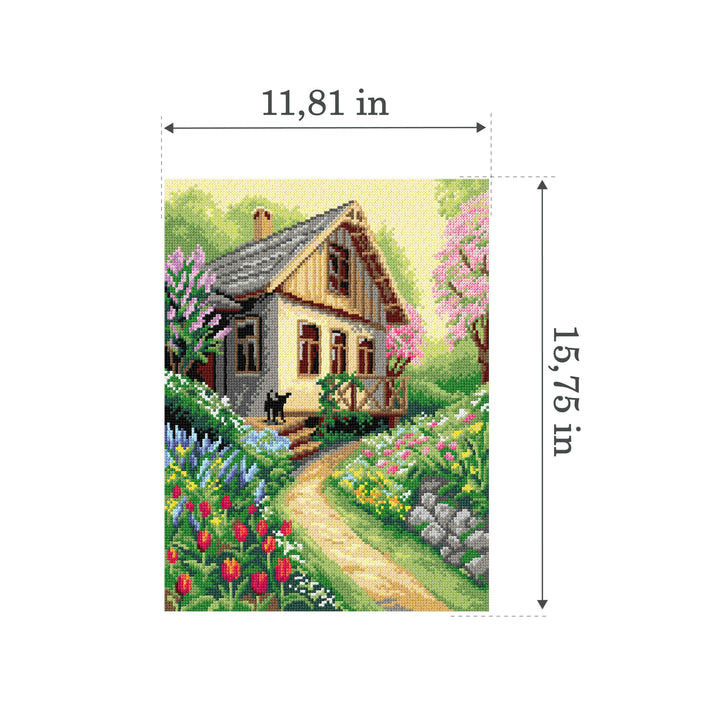 Needlepoint canvas for halfstitch without yarn Spring is Here 3575J