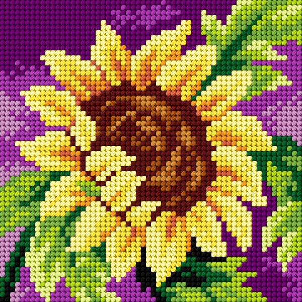 Needlepoint canvas for halfstitch without yarn Sunflower 2758D - Printed Tapestry Canvas