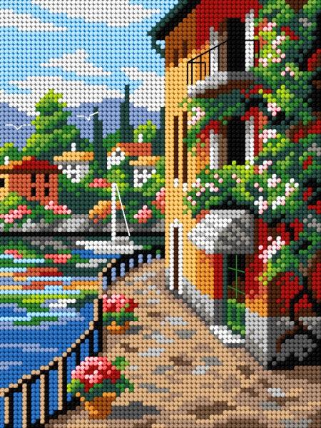 Needlepoint canvas for halfstitch without yarn Sunny Seaside 3189F - Printed Tapestry Canvas