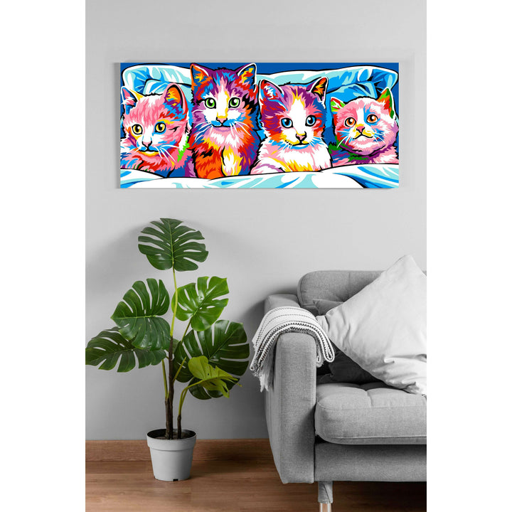 Needlepoint canvas for halfstitch without yarn The Cats SE934.01 Seg De Paris Printed Tapestry Canvas