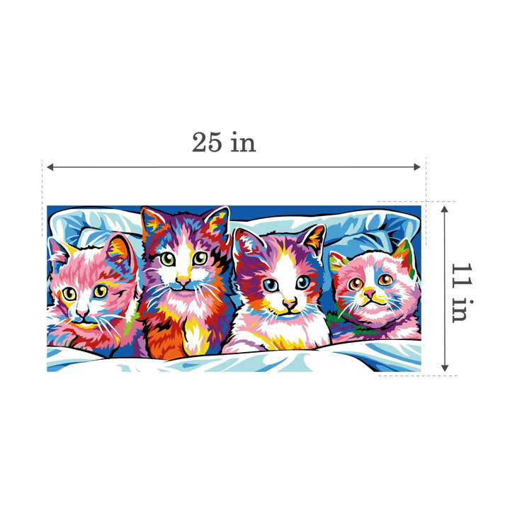 Needlepoint canvas for halfstitch without yarn The Cats SE934.01 Seg De Paris Printed Tapestry Canvas
