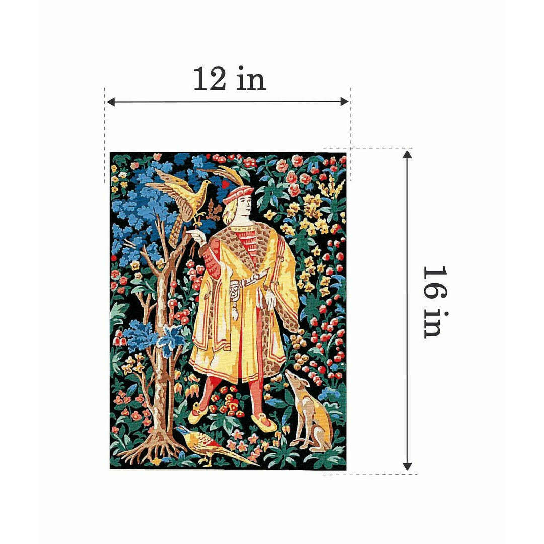 Needlepoint canvas for halfstitch without yarn The Falconer MRC1531148 Margot de Paris Printed Tapestry Canvas