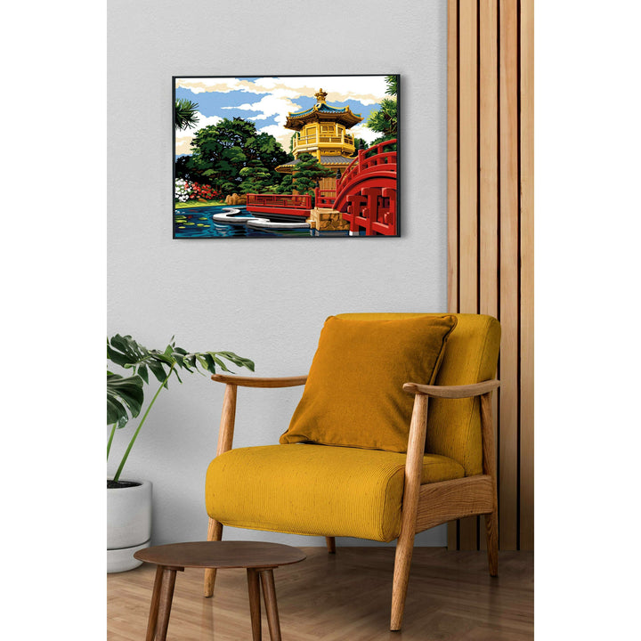 Needlepoint canvas for halfstitch without yarn The Garden Of Nan Lian SE929.636 Seg De Paris Printed Tapestry Canvas