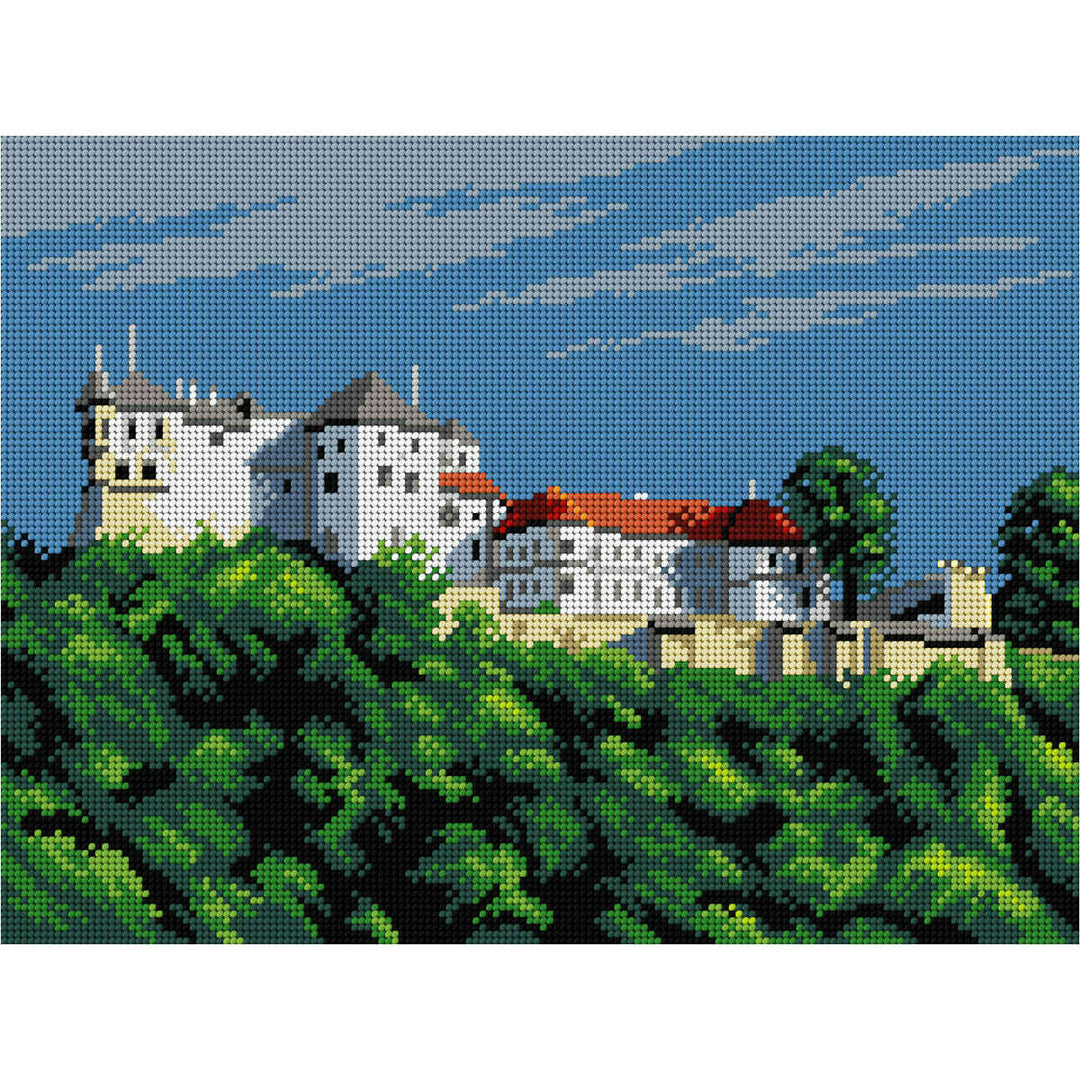 Needlepoint canvas for halfstitch without yarn  The Lupca Castle 3583J