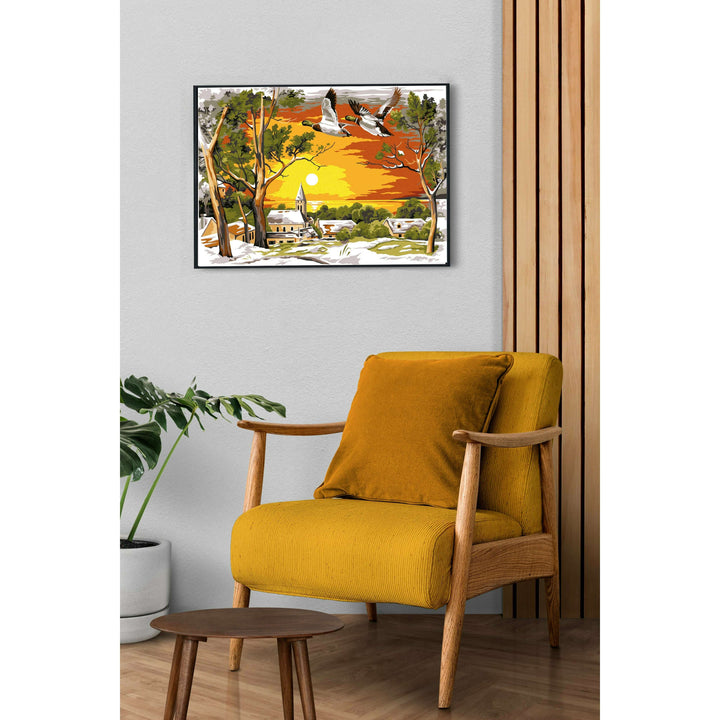 Needlepoint canvas for halfstitch without yarn The Melting Snow SE929.671 Seg De Paris Printed Tapestry Canvas