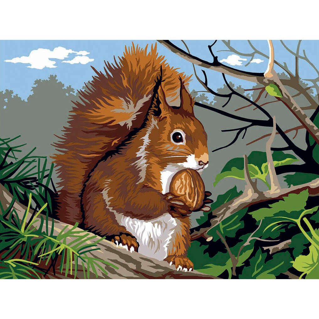 Needlepoint canvas for halfstitch without yarn The Squirrel SE926.241 Seg De Paris Printed Tapestry Canvas