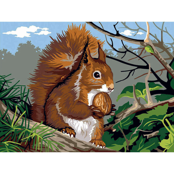 Needlepoint canvas for halfstitch without yarn The Squirrel SE926.241 Seg De Paris Printed Tapestry Canvas