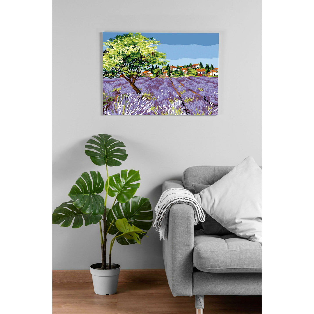 Needlepoint canvas for halfstitch without yarn The Village Olive Tree SE929.631 Seg De Paris Printed Tapestry Canvas