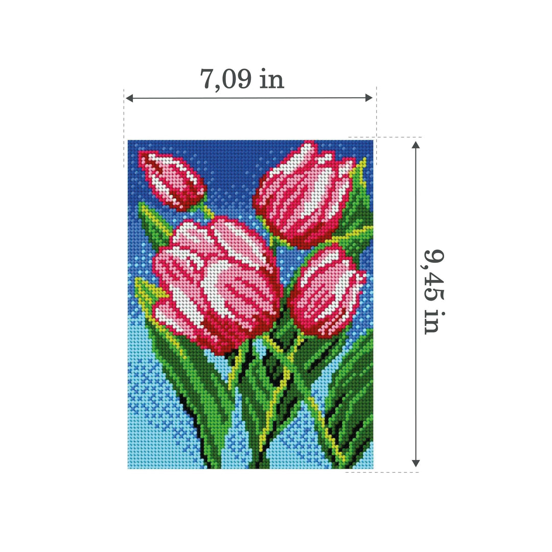 Needlepoint canvas for halfstitch without yarn Tulips 1828F - Printed Tapestry Canvas