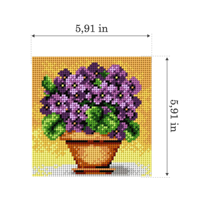 Needlepoint canvas for halfstitch without yarn Violets 2252D - Printed Tapestry Canvas