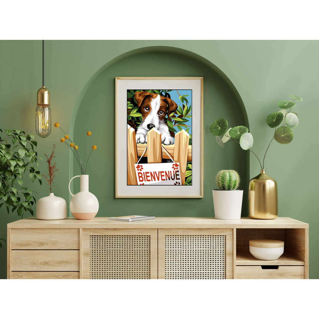 Needlepoint canvas for halfstitch without yarn Welcome SEU928.366 Seg De Paris Printed Tapestry Canvas