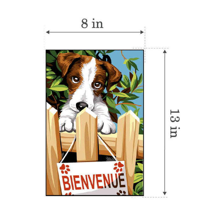 Needlepoint canvas for halfstitch without yarn Welcome SEU928.366 Seg De Paris Printed Tapestry Canvas