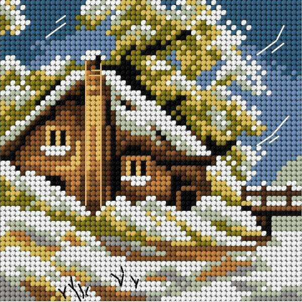 Needlepoint canvas for halfstitch without yarn Winter 2564D - Printed Tapestry Canvas