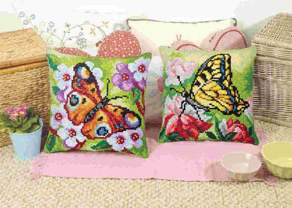 Cushion cross stitch kit  "Butterfly" 9379