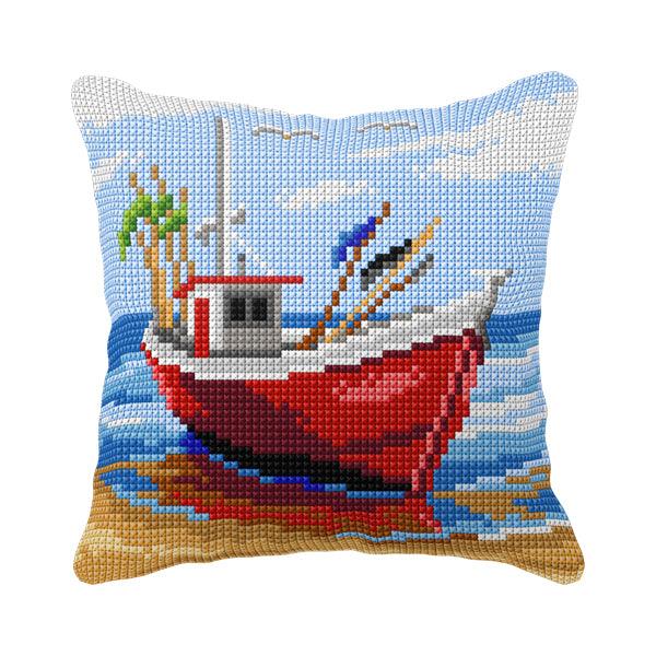 Cushion cross stitch kit  "Fishing boat" 99058