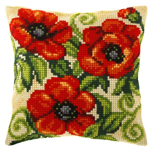 Cushion cross stitch kit "Poppies" 9535