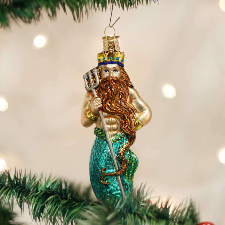 Old World Christmas Neptune Blown Glass Ornament