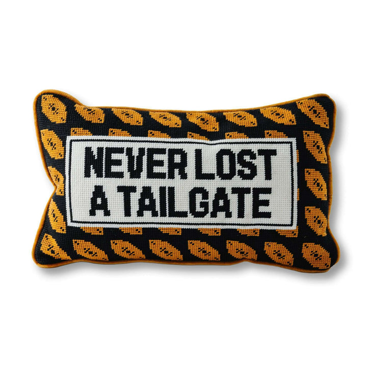 Never Lost A Tailgate Needlepoint Pillow