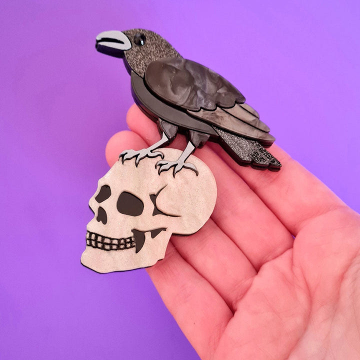 Nevermore Raven Brooch by Cherryloco Jewellery 3