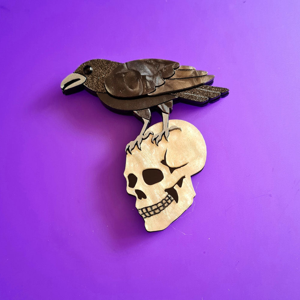 Nevermore Raven Brooch by Cherryloco Jewellery 4