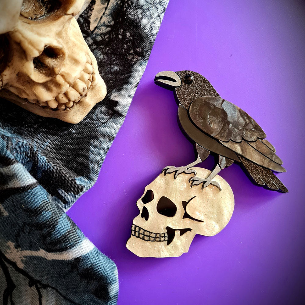 Nevermore Raven Brooch by Cherryloco Jewellery 5