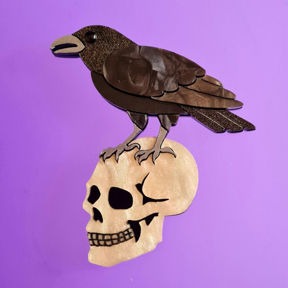 Nevermore Raven Brooch by Cherryloco Jewellery 2
