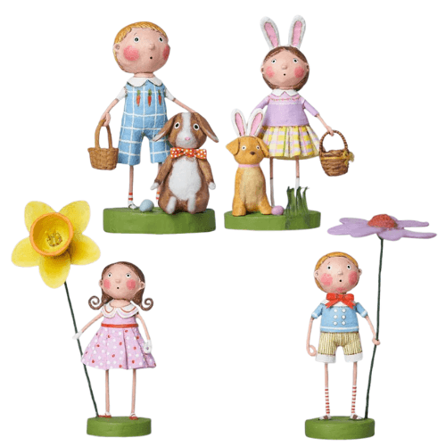 New 2023 Lori Mitchell Spring Figurines Set of 4 - Quirks!