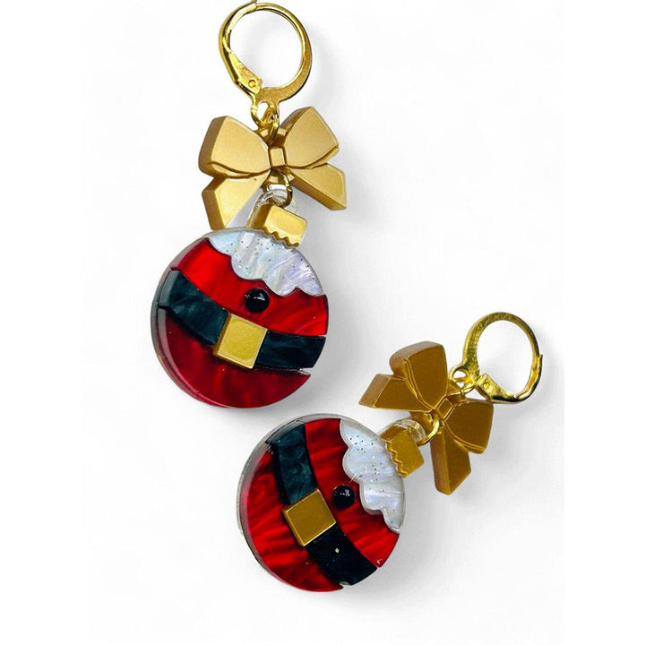 NEW! "I PICCOLINI" Earrings - Christmas Balls - Santa Claus with Bow image 1