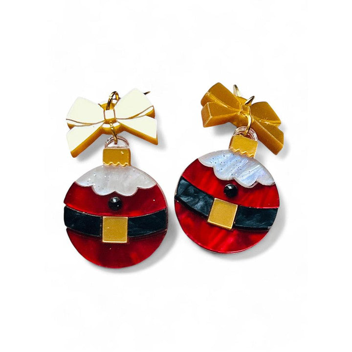 NEW! "I PICCOLINI" Earrings - Christmas Balls - Santa Claus with Bow image 2