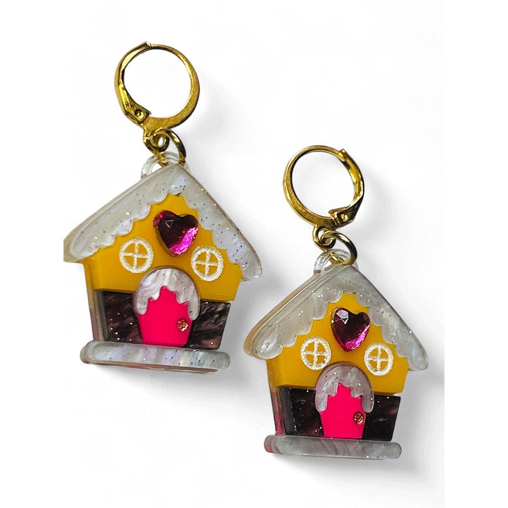 NEW! "I PICCOLINI" Earrings - Mini Marzipan House with Rhinestones image 4