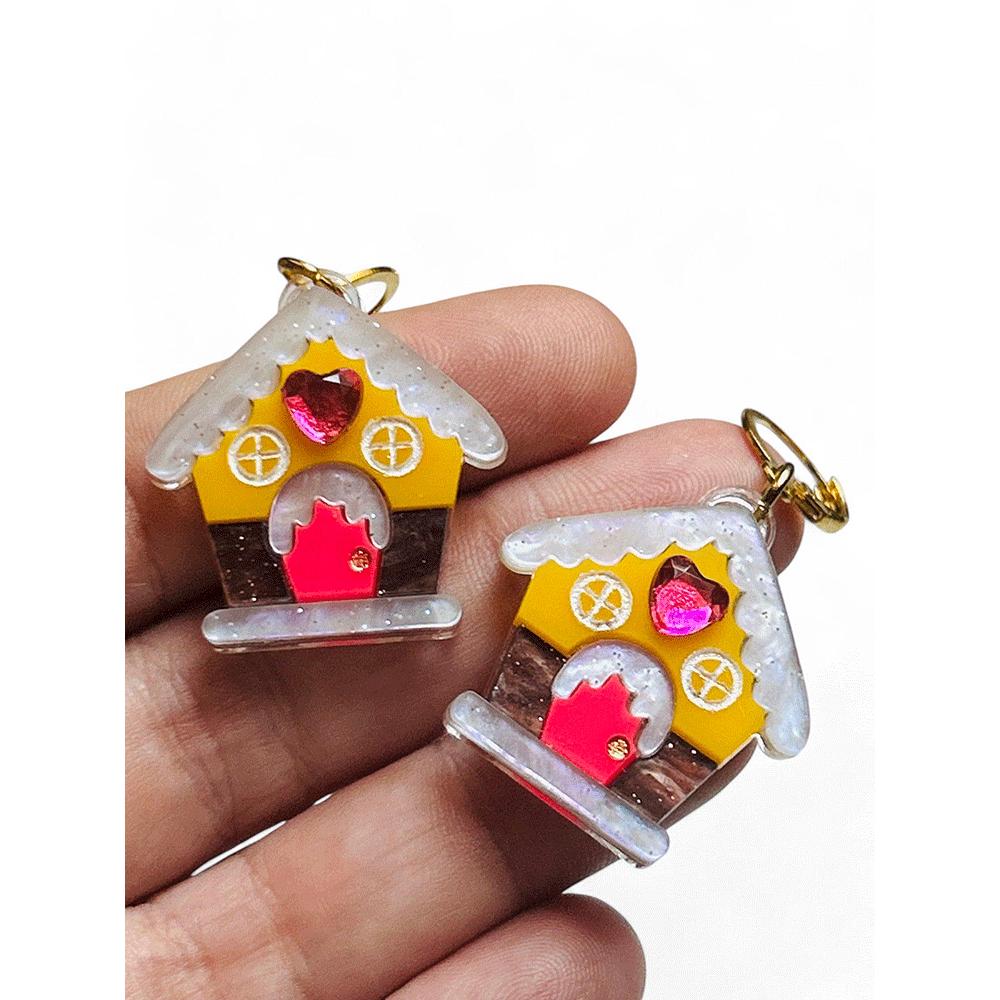 NEW! "I PICCOLINI" Earrings - Mini Marzipan House with Rhinestones image 6