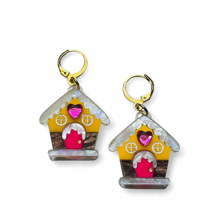 NEW! "I PICCOLINI" Earrings - Mini Marzipan House with Rhinestones image