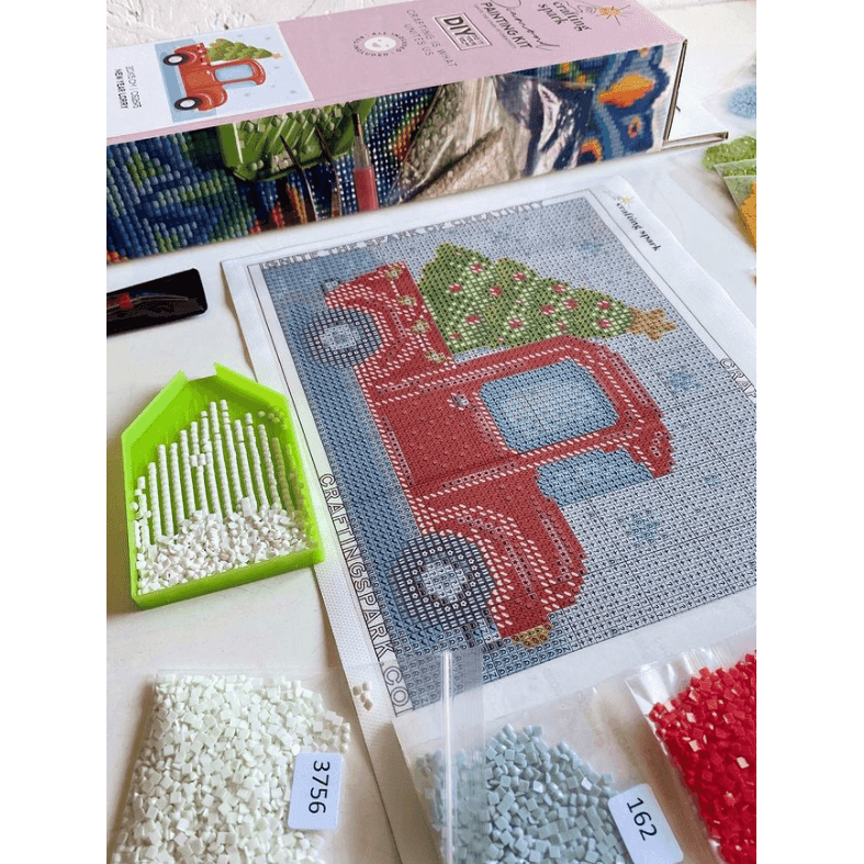 New Year Lorry CS2693 7.9 x 5.9 inches Crafting Spark Diamond Painting Kit