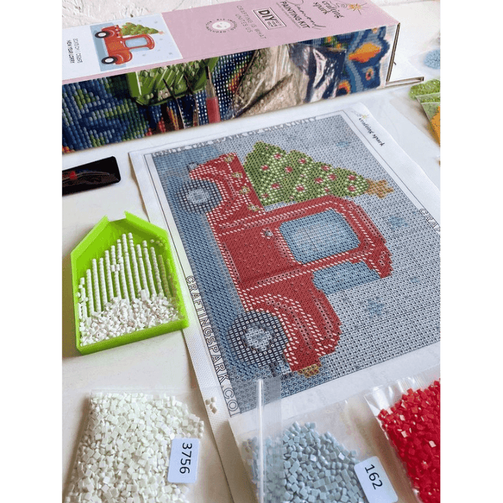 New Year Lorry CS2693 7.9 x 5.9 inches Crafting Spark Diamond Painting Kit