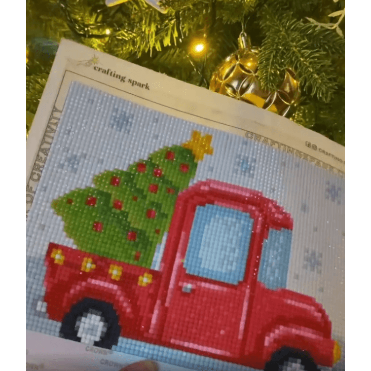 New Year Lorry CS2693 7.9 x 5.9 inches Crafting Spark Diamond Painting Kit