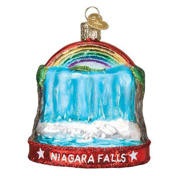 Old World Christmas Niagara Falls Blown Glass Ornament