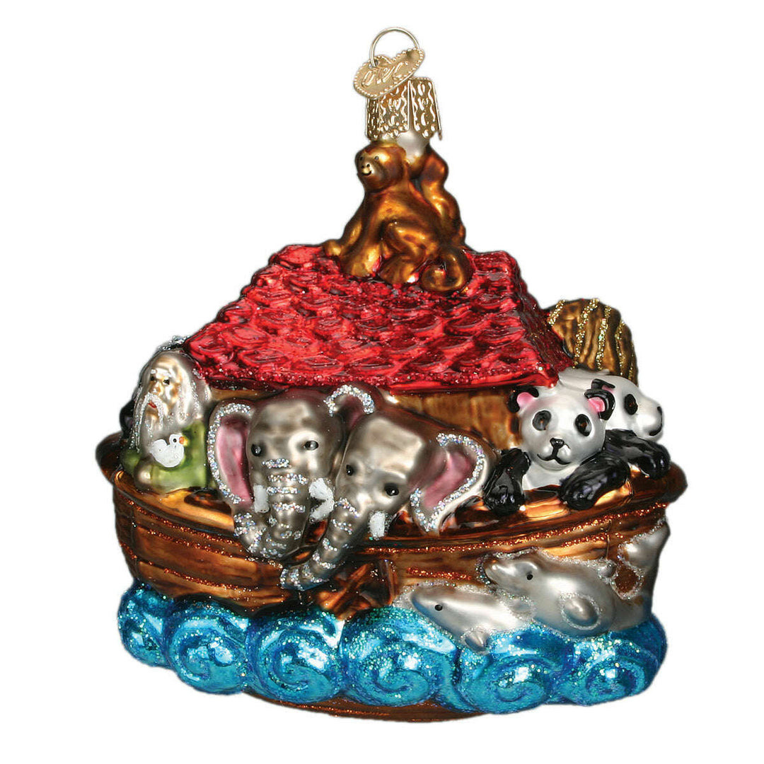 Old World Christmas Noah's Ark Blown Glass Ornament