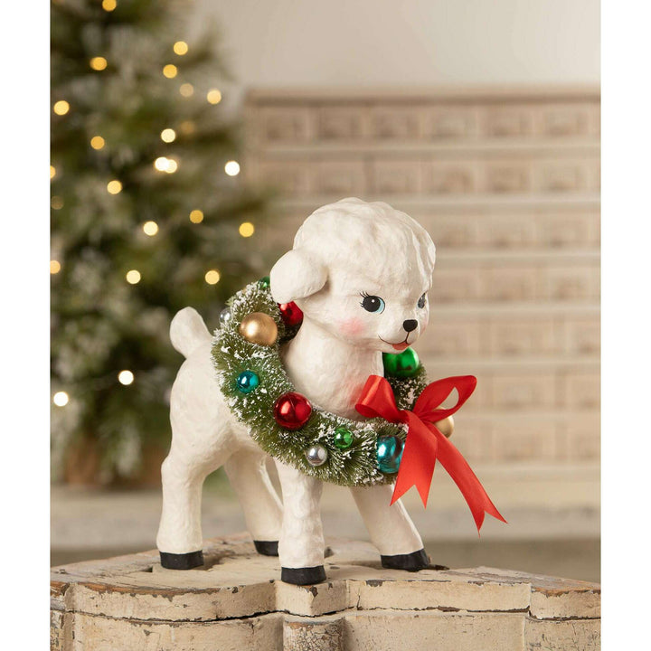 Noelle Lamb with Wreath by Bethany Lowe Designs, christmas decor