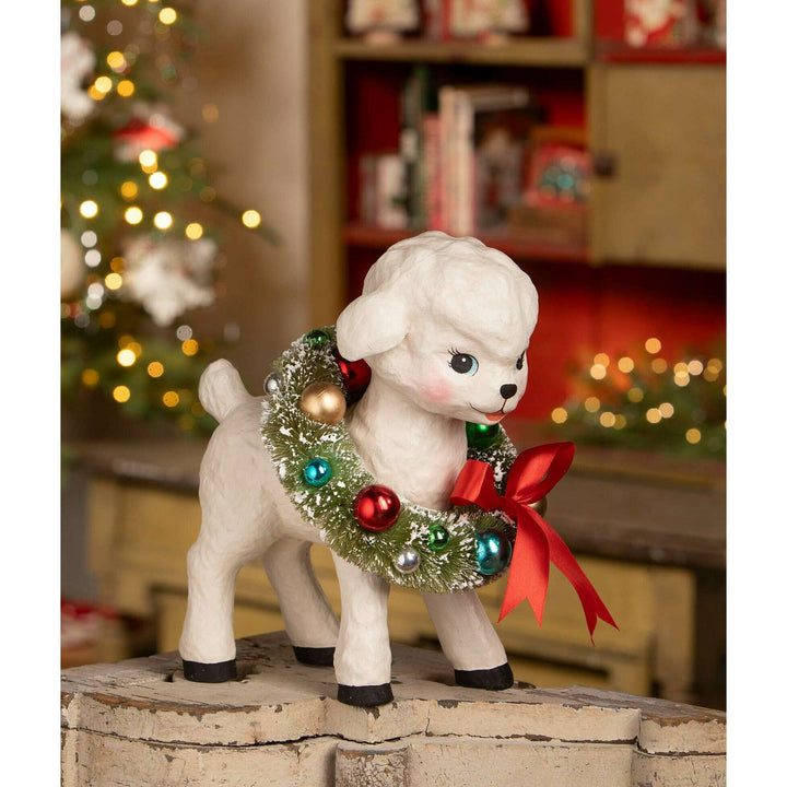 Noelle Lamb with Wreath by Bethany Lowe Designs, image 2
