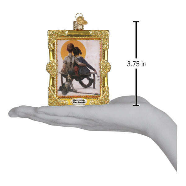 Old World Christmas Norman Rockwell Boy & Girl Blown Glass Ornament
