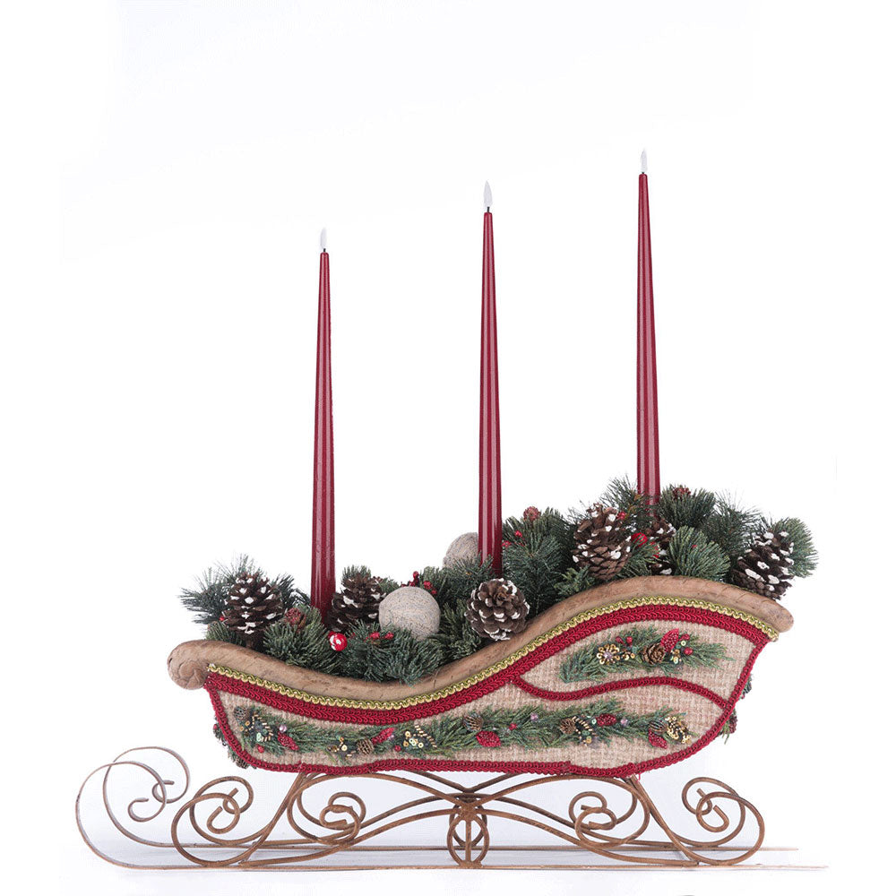 North Country Christmas Sleigh Candle Holder by Katherine's Collection image 1