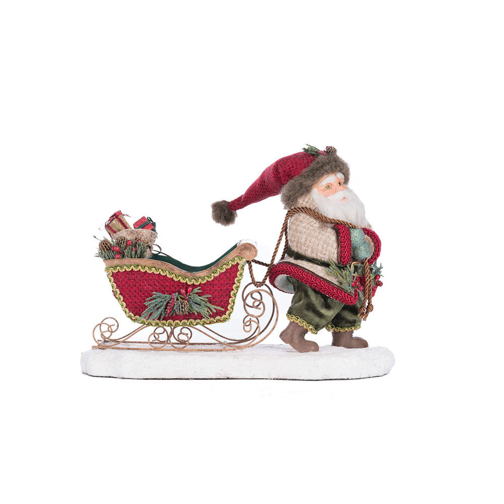 North Country Santa Pulling Sleigh Candle Holder by Katherine's Collection image 1