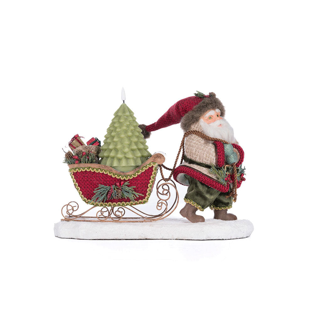 North Country Santa Pulling Sleigh Candle Holder by Katherine's Collection image