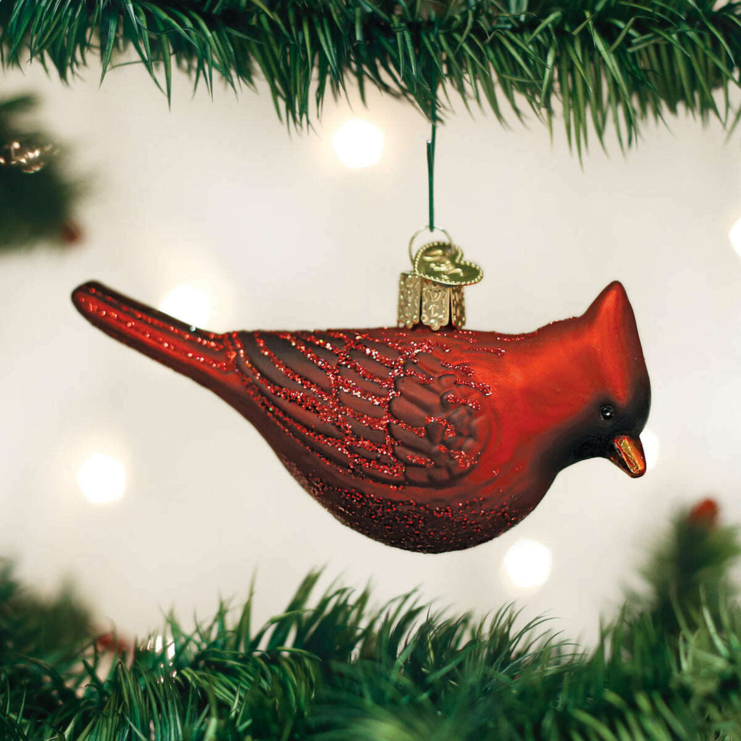 Old World Christmas Northern Cardinal Blown Glass Ornament