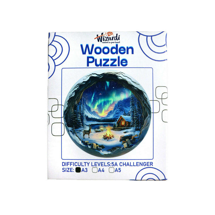Northern Lights - Jigsaw Wooden Puzzle by Wizardi F07N9-25