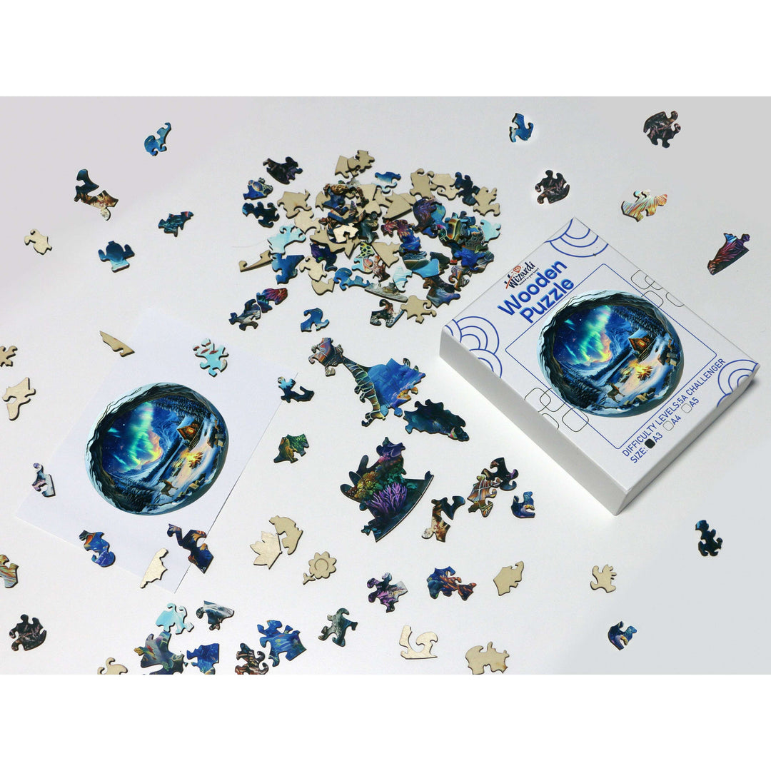 Northern Lights - Jigsaw Wooden Puzzle by Wizardi F07N9-25